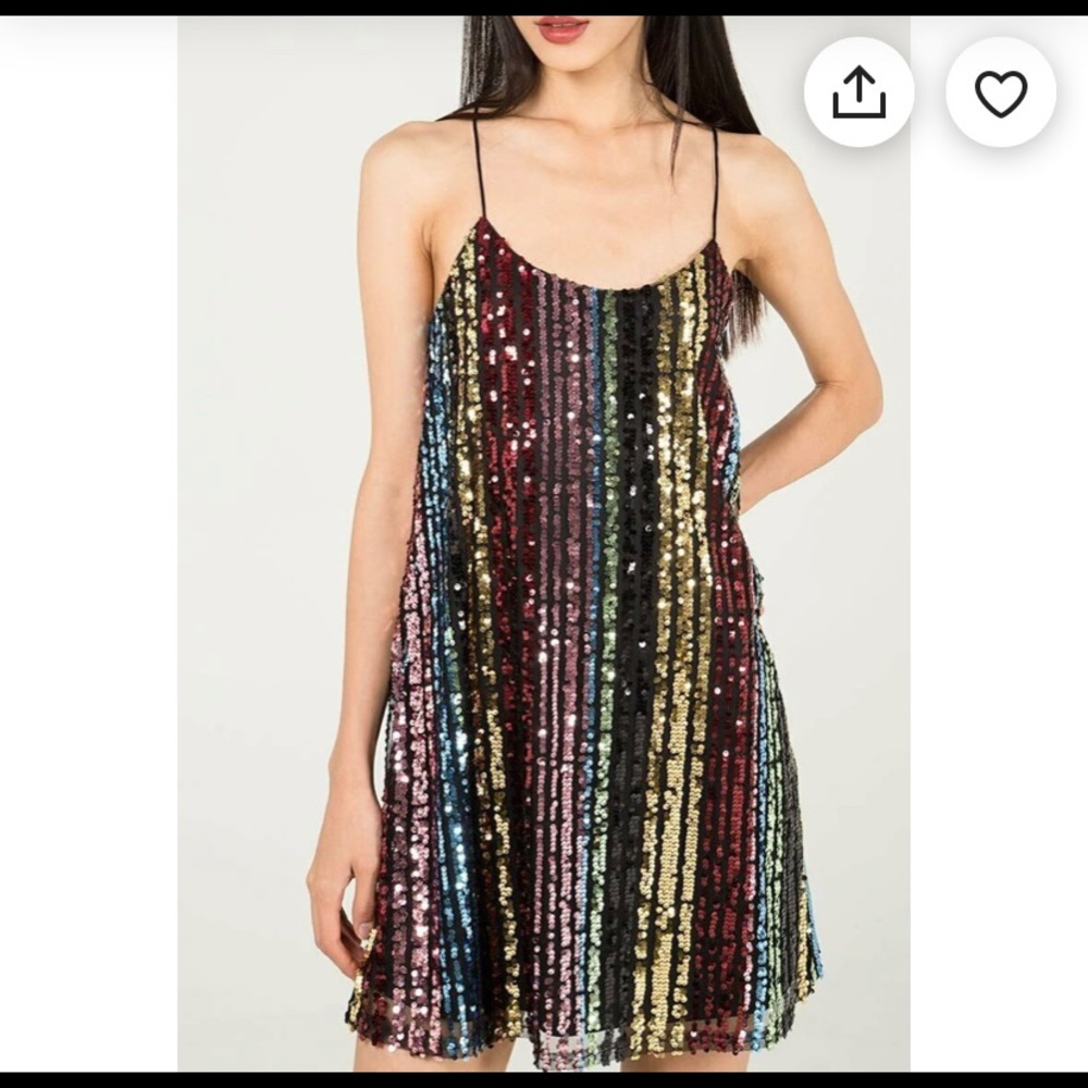 COPY - Qed London sequin stripe cami mini dress New